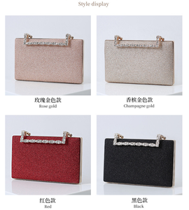 Borsa a Tracolla Luccicante da <span class=keywords><strong>Donna</strong></span>, <span class=keywords><strong>Pochette</strong></span> Elegante per Feste e Banchetti, Borse da Sera in Pelle Sintetica con Gioielli di Diamanti - Product Image 5
