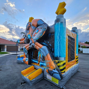 Bên cho thuê thương mại lâu đài <span class=keywords><strong>bouncy</strong></span> lớn Robot trả lại nhà lâu đài kết hợp với <span class=keywords><strong>slide</strong></span> và hồ bơi - Product Image 4