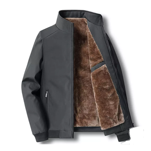 High Quality Customized Men's <b>Fleece</b> Jacket Regular Sleeve O-Neck Autumn Hot Sales Stylish Waterproof Breathable Zipper Plain - Product Image 4