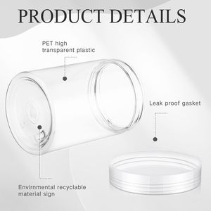 Pot de stockage d'aliments pour animaux de compagnie en plastique transparent recyclable avec bouchon à vis en aluminium, logo personnalisé, impression numérique - Product Image 4