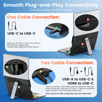 Extensor de Pantalla para Portátil con Clip, 15.6 Pulgadas, IPS FHD, Rotación de 180 Grados, Compatible con Portátiles de 13 a 17.3 Pulgadas, Suministro al por Mayor de Fábrica OEM