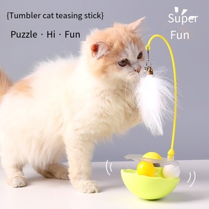 Nueva Llegada Mascota Juguete Interactivo Tumbler <span class=keywords><strong>Catnip</strong></span> Ball Cat Feather Toy Cat Teaser - Product Image 6