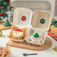 Contenant alimentaire jetable en pulpe de canne à sucre résistant à l'huile, boîte à bento en bagasse écologique pour gâteaux et repas