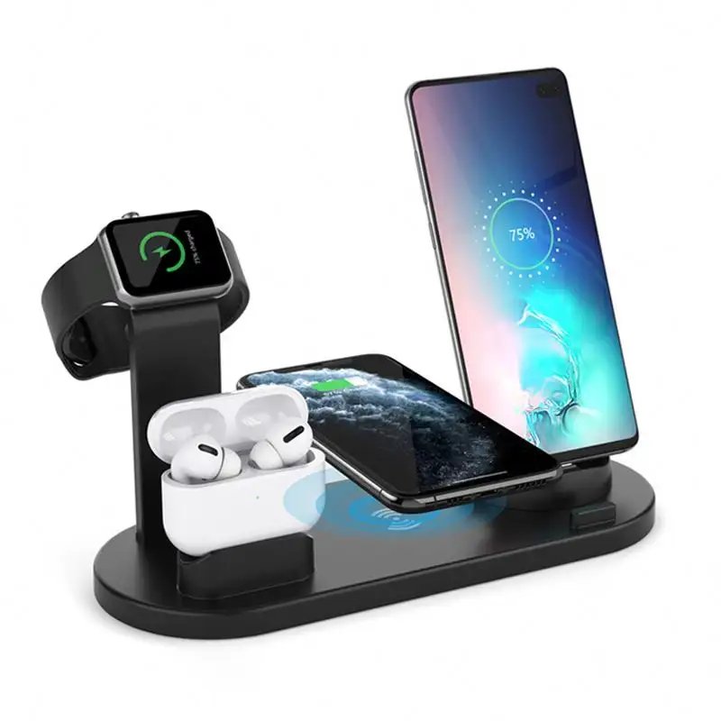 4 In 1 10W Wireless Charger Cable Wireless Charge 3 In 1 Smart Charging Station Holder Smart Watch For Iphone Charging Dock