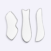 Masseur facial en acier inoxydable, planche Guasha, outil de massage de raclage Gua Sha en acier inoxydable pour la relaxation myofasciale et les soins de la peau