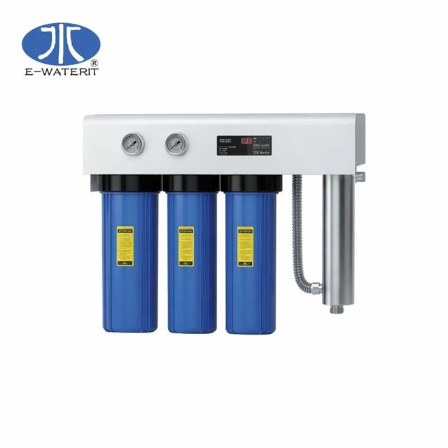 Food Grade 20 Inch 3-Cartridge Filter SUS304 UV Water Purifier for Villa Water Purification System