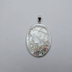 Pendentifs en <span class=keywords><strong>coquillage</strong></span> noir pour femme, bijoux naturels, pendentif Cameo sculpté, livraison gratuite, MOP97 - Product Image 2