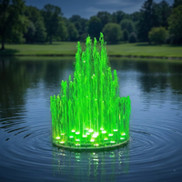 personnalisé lac fontaine d'eau musicale vert LED acier inoxydable intelligent DMX512 contrôle circulaire à plusieurs niveaux étang paysage spectacle