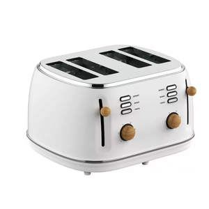 <span class=keywords><strong>Grille</strong></span>-<span class=keywords><strong>pain</strong></span> automatique 4 tranches en acier inoxydable <span class=keywords><strong>et</strong></span> finition texturée <span class=keywords><strong>bois</strong></span>, <span class=keywords><strong>blanc</strong></span>, réglages de brunissage larges, décongélation, réchauffement, levage élevé, occasion - Product Image 3