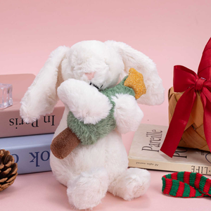 Plush Manufacturer Xmas Bunny Star Scarf Keychain <b>Toy</b> Plush <b>Toys</b> 4inch <b>Stuffed</b> Animal <b>Toys</b> Claw Machine <b>Toys</b> for Kids Party Bag - Product Image 1
