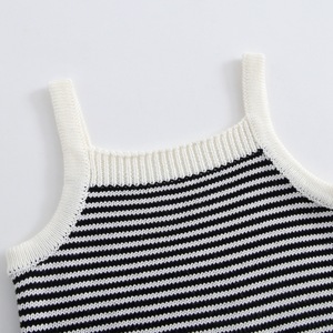 Vêtements pour enfants en gros : Ensemble débardeur et short en tricot, coton rayé, pyjama pour enfants - Product Image 2