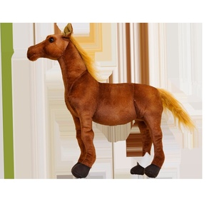 Cavallo di peluche simulato in cotone PP, altezza 31-50 cm, per bambini, accessorio fotografico, ornamento decorativo per ragazzi - Product Image 5