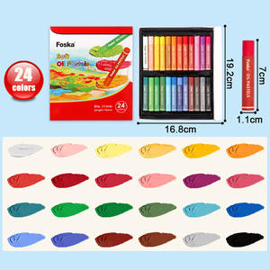Foska 12/24 couleurs faciles à mélanger fournitures d'art de classe parfaites <span class=keywords><strong>Pastel</strong></span> à l'huile Non toxique pour enfants artistes débutants peinture <span class=keywords><strong>dessin</strong></span> - Product Image 3