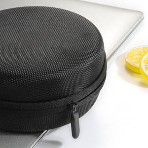 Étui pour écouteurs Bluetooth rond en EVA avec fermeture éclair, portable, pour écouteurs, noir, unisexe, emballage général, stockage de produits électroniques 3C - Product Image 3