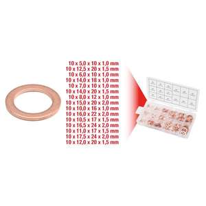 KS TOOLS-970,0040 Arandelas de cobre surtido, Ø 5-17,5mm (150 uds)-ELEMENTOS EAN 4042146478240 PARA FIJACIONES - Product Image 2
