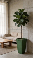 Pots à plantes en céramique d'extérieur surdimensionnés, forme de baril à large ventre, pour hôtels, maisons d'hôtes et jardins