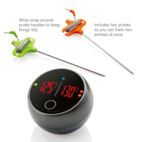 Thermomètre numérique intelligent sans fil Bluetooth contrôlé par application avec minuterie, portée de 100 m, base magnétique, ABS + acier inoxydable 304, batterie