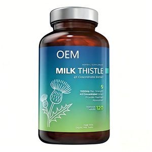 Capsules de Chardon-Marie Bio OEM 1500mg Extrait Concentré 4X Supplément de Soutien Hépatique Végétarien - Product Image 1