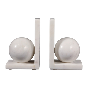 Fermalibri in Marmo a Forma di Sfera, Elemento Decorativo Moderno per Libreria o Ufficio - Product Image 1