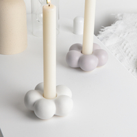 Nouveau support de bougie en céramique écologique de style vintage de luxe pour la table de Noël, avec logo personnalisé, décoration d'intérieur, porte-bougies coniques