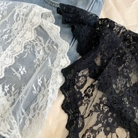 Élégant foulard triangulaire en dentelle de coton blanc et noir, accessoire de taille pour robe, cordon multifonctionnel pour hijab, pour femme, usage quotidien, motif floral