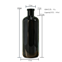 Botol Toner Kosmetik Kosong 480ml Silinder Serum dengan Tutup Hitam untuk Penghapus Rias Air Mawar Kemasan Kosmetik Model 92