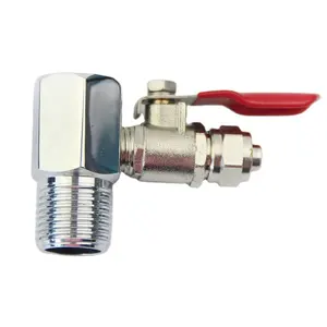 Adaptateur d'alimentation pour robinet, robinet à bille filtre 3 voies pour robinet, adaptateur de 1/2 ''à 1/4'' avec robinet à bille d'arrêt
