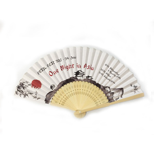 New Wholesale Custom Printed Logo Folding Hand Fan Wedding <b>Bamboo</b> Hand Held Fan - Product Image 1