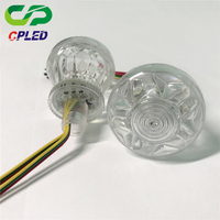 Lumières LED DMX Pixel Cabochon 60mm RGB 9 LED DC24V Turbo IP67 Étanche PVC Points Lumineux pour Parcs d'Attractions et Manèges