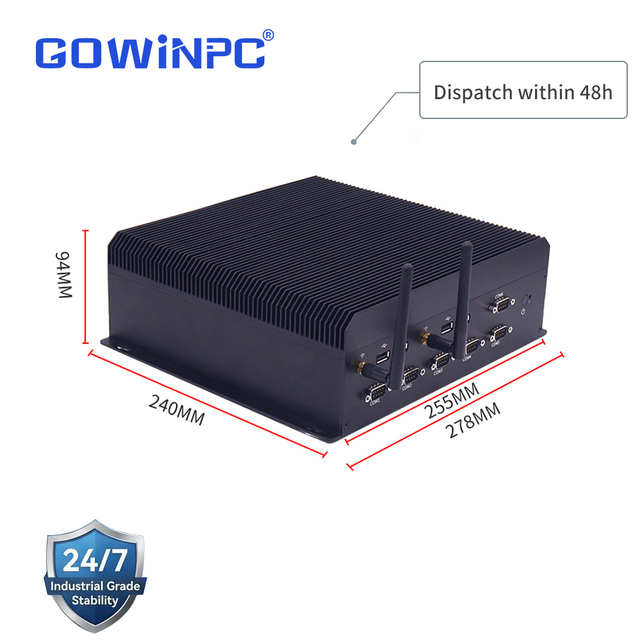 Digital Signage Media Player 4K Intel i3-9100 i5-7500 Industrial Box PC 4 VESA Wall Mount Advertising Player Windows 10