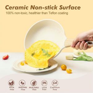 Juego de Utensilios de Cocina de Granito Blanco Antiadherente de 14 Piezas, Sin PFOA ni PFOS, Ollas, Sartenes, Sartenes para Freír, Cacerolas, Juego de Cocina Antiadherente - Product Image 2