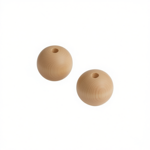 Perline di legno Ilan rotonde da 35 mm per artigianato e progetti fai da te - Product Image 1