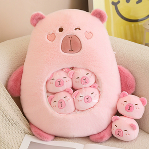 Adorable coussin anti-stress en peluche Capybara, jouet en peluche Capybara rose pour toute la famille, coffret cadeau pour bébé - Product Image 3