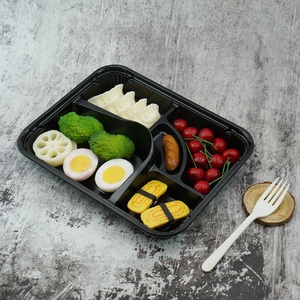 Contenedores de Plástico para Preparación de Comidas al por Mayor, 5 Compartimentos, Contenedores de Plástico para Llevar, Loncheras Bento, Contenedores de Alimentos Desechables de PP - Product Image 1