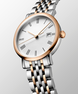 Reloj de Vestir de Acero Inoxidable en Oro Rosa de Dos Tonos con Números Romanos y Función de Fecha Longinesing - Product Image 4