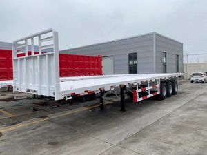 Semi-remorque à plateau plat 3 axes pour chargement/déchargement rapide, structure ouverte, grands profilés en acier, charge utile maximale 30000 kg, Fuwa 28T - Product Image 2