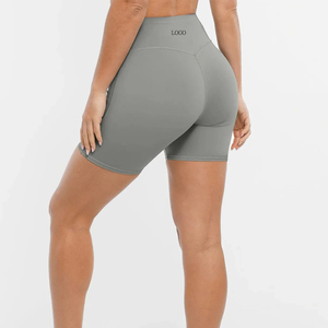 <span class=keywords><strong>Short</strong></span> de sport pour <span class=keywords><strong>femme</strong></span> de haute qualité, personnalisé, taille haute, extensible, respirant, anti-transpiration, avec <span class=keywords><strong>poche</strong></span> latérale, idéal pour le fitness, le yoga, la gym et le cyclisme - Product Image 2
