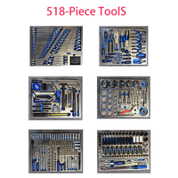 Ensemble d'outils de réparation automobile de 518 pièces, chariot à outils en métal avec tiroirs, chariot de rangement pour outils manuels d'atelier de mécanique automobile