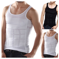 Maillot de Corps Homme Gainant Ventre Plat Compression Minceur T-Shirt Sans Manches Débardeur Modèle Abdominal Amincissant Corps
