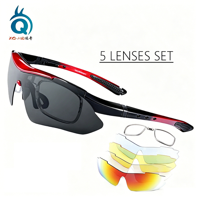 Wholesale 5 Lens Sports Sunglasses Set Polarized Cycling Glasses Interchangeable Lenses Outdoor Eyewear for Men Women