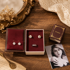 Custom Book Style Magnetic Jewelry <b>Box</b> with Velvet Insert <b>Ring</b> Earring Necklace Packaging for Small Business Jewelry Brand - Product Image 1