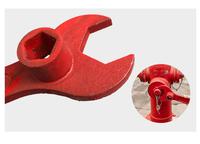 Marteau d'incendie robuste en acier moulé peint, à ouverture étoile à cinq branches, profondeur 40 mm, 370x100 mm, pour l'entretien des hydrants hors sol
