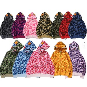 Sudadera con capucha y cremallera completa Bapaes 2026, estilo Y2K, con diseño de tiburón, para hombre y mujer, 100% algodón, ropa urbana unisex de alta calidad 1.1 - Product Image 1