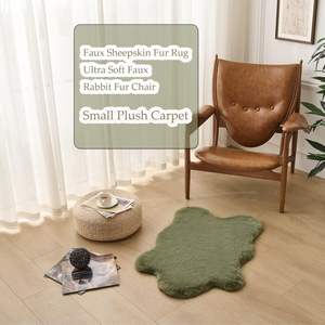 럭셔리 천연 모피 푹신한 긴 인조 모피 양가죽 깔개 사용자 정의 크기 단일 펠트 정통 모피 지역 깔개 - Product Image 3