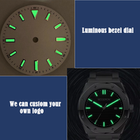 Guangzhou personalizado en blanco reloj Dial marcador de acero inoxidable luminoso Nh35 Nh36 piezas con logotipo OEM reloj Dial proveedor