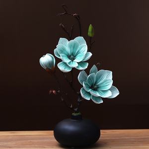 Juego de jarrones de flores artificiales <span class=keywords><strong>Magnolia</strong></span> de primera calidad, nueva Decoración de mesa de salón de estilo chino, decoración del hogar de flores de seda de gama alta. - Product Image 2