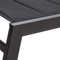 Chaise longue Homful en aluminium noir avec dossier inclinable réglable, chaise longue de patio, chaise longue de jardin, chaise longue de piscine