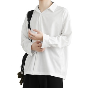 Black Shirt <strong>Men's</strong> <strong>Long</strong> Sleeve Autumn Handsome <strong>Men's</strong> <strong>Coat</strong> Casual <strong>Men's</strong> Clothing White Shirt - Product Image 4