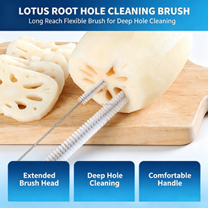 Cepillo de Limpieza de Orificios Largos y Flexibles para Raíz de Loto, Herramienta Limpiadora de Tubos y Pajuelas para Agujeros Profundos y Tubos Estrechos, Mantenimiento de Cocina - Product Image 5