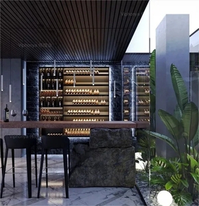 Cave à vin horizontale en acier inoxydable électrique intégrée, cave à vin, vitrine de luxe à double zone pour usage commercial - Product Image 3